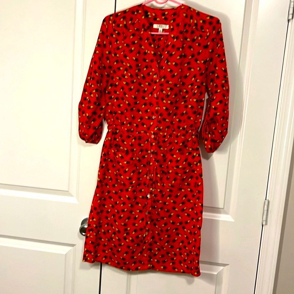 Spense Button Down Pineapple Print Dress